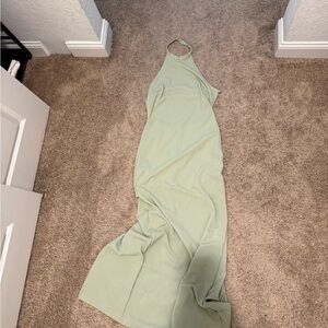 Elegant Green Halter Maxi Dress